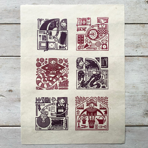 PRE-ORDER - Make It Good - *Limited Edition* linocut (magenta & purple, 30 x 40cm)