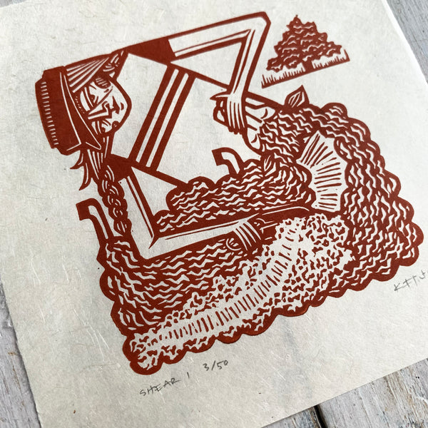 PRE-ORDER - Shear 1 *Limited Edition* (rust on Kitakata; 15 cm x 15 cm)