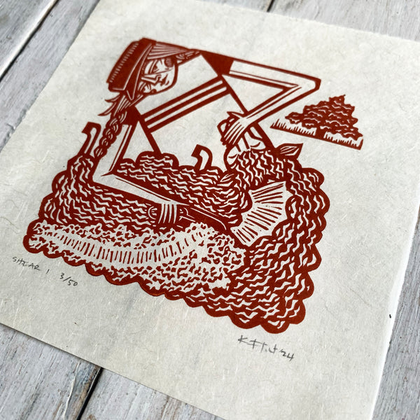PRE-ORDER - Shear 1 *Limited Edition* (rust on Kitakata; 15 cm x 15 cm)