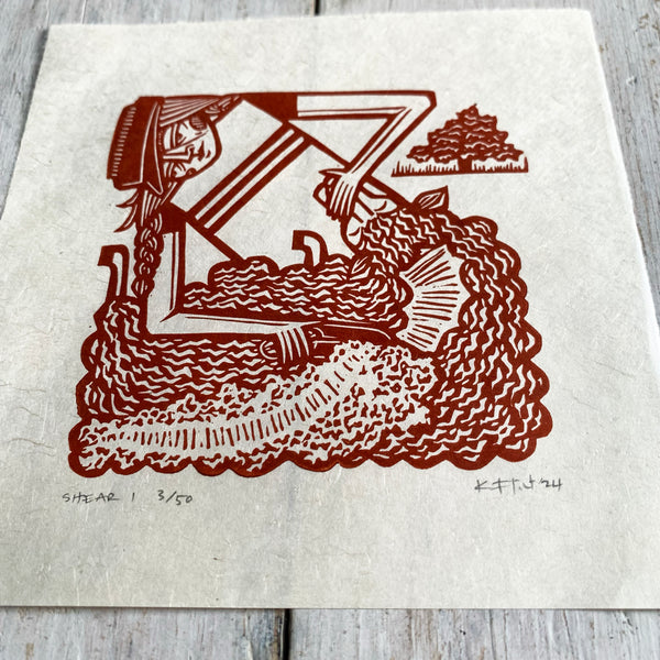 PRE-ORDER - Shear 1 *Limited Edition* (rust on Kitakata; 15 cm x 15 cm)