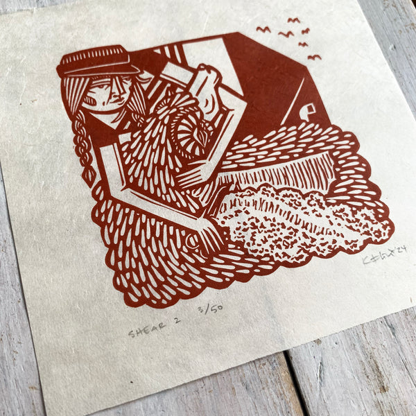 PRE-ORDER - Shear 2 *Limited Edition* (rust on Kitakata; 15 cm x 15 cm)