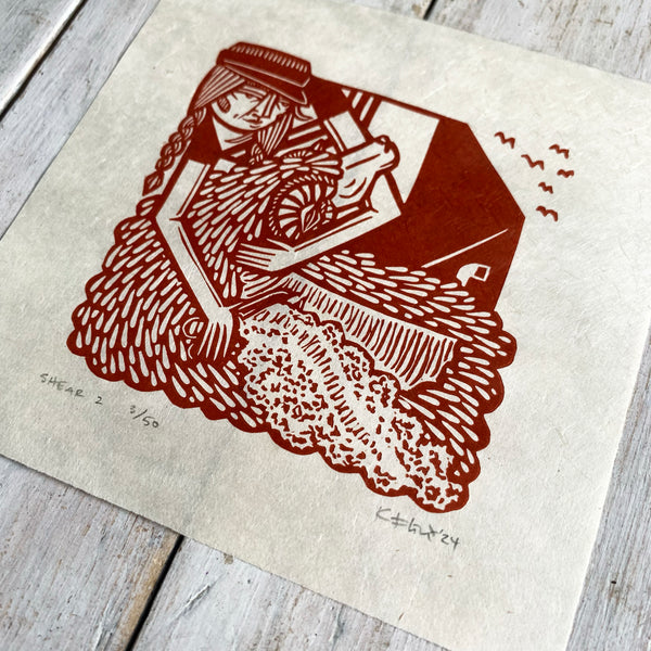 PRE-ORDER - Shear 2 *Limited Edition* (rust on Kitakata; 15 cm x 15 cm)
