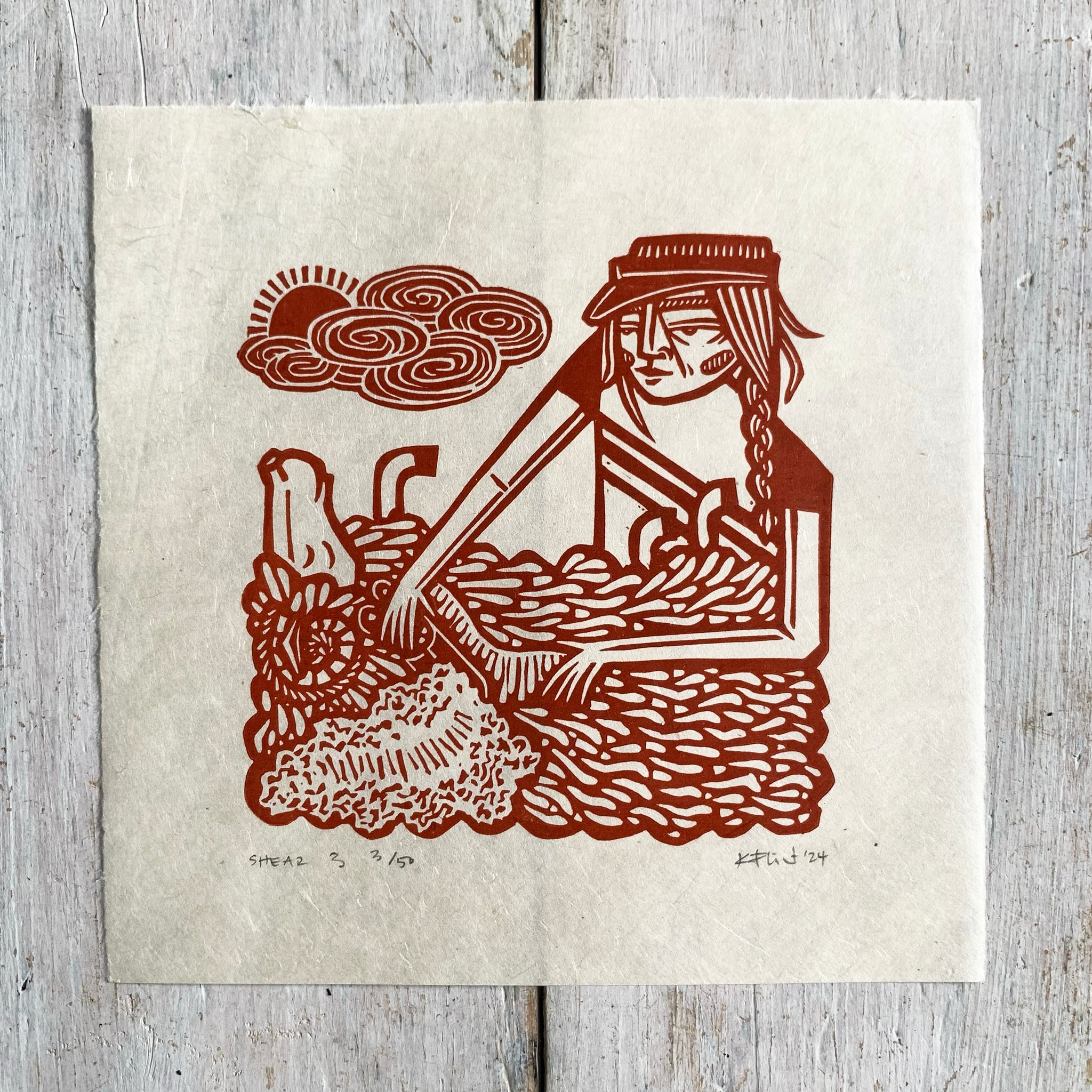 PRE-ORDER - Shear 3 *Limited Edition* (rust on Kitakata; 15 cm x 15 cm)