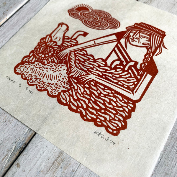 PRE-ORDER - Shear 3 *Limited Edition* (rust on Kitakata; 15 cm x 15 cm)