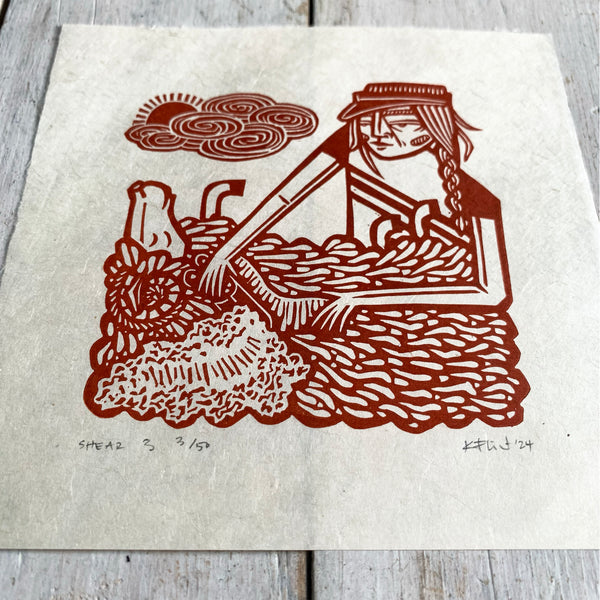 PRE-ORDER - Shear 3 *Limited Edition* (rust on Kitakata; 15 cm x 15 cm)