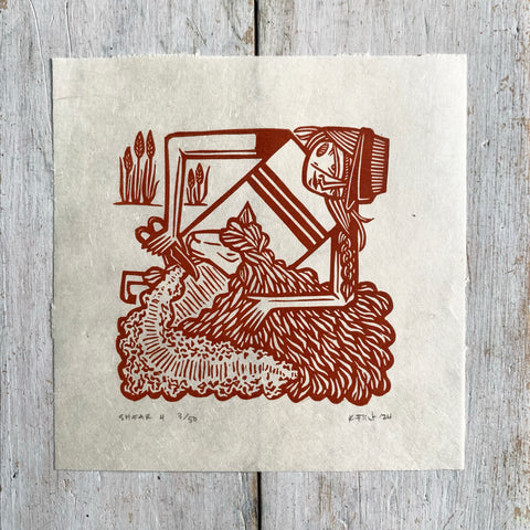 PRE-ORDER - Shear 4 *Limited Edition* (rust on Kitakata; 15 cm x 15 cm)