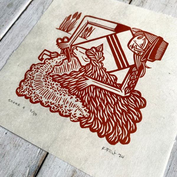 PRE-ORDER - Shear 4 *Limited Edition* (rust on Kitakata; 15 cm x 15 cm)