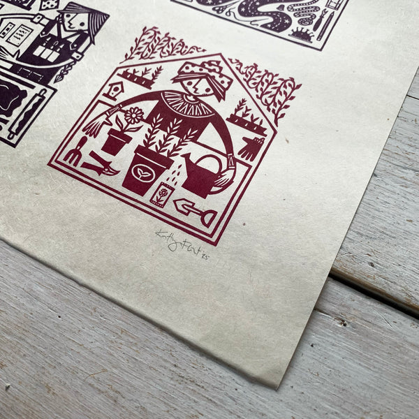 PRE-ORDER - Make It Good - *Limited Edition* linocut (magenta & purple, 30 x 40cm)