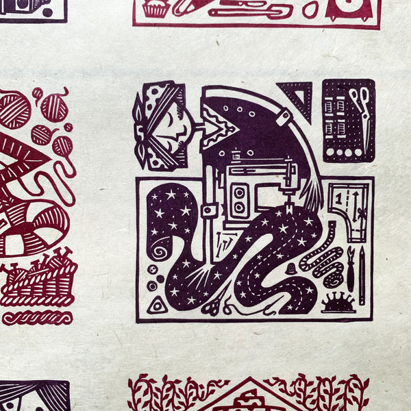 PRE-ORDER - Make It Good - *Limited Edition* linocut (magenta & purple, 30 x 40cm)