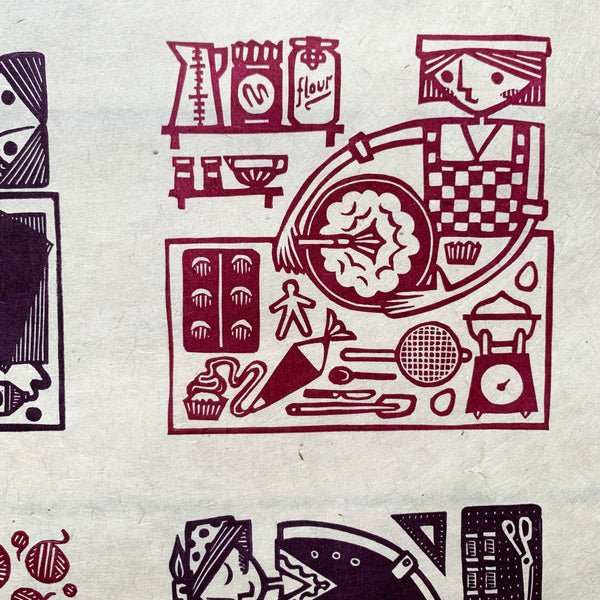 PRE-ORDER - Make It Good - *Limited Edition* linocut (magenta & purple, 30 x 40cm)