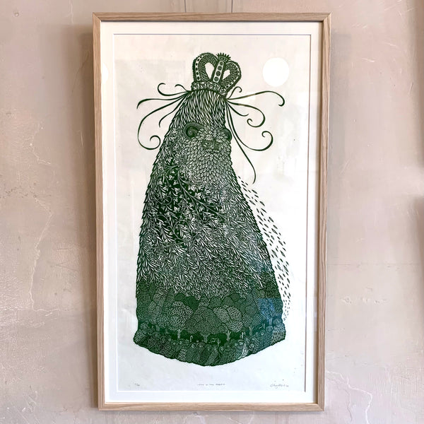PRE-ORDER - Jack in the Green - *Limited Edition* linocut (dark green 40 x 68 cm)