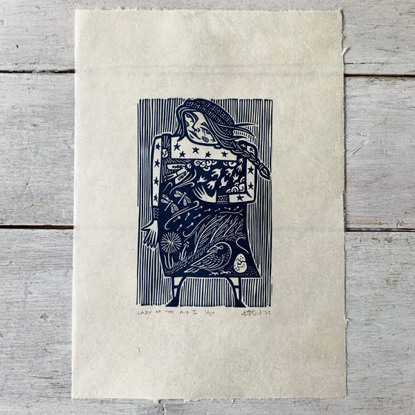 PRE-ORDER - FULL SET of Elements (x8) - *2023 Edition* linocut print (dark blue; 16 cm x 23.5 cm)