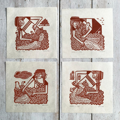 PRE-ORDER - Shear 1 2 3 4 (FULL SET) - *Limited Edition* (rust on Kitakata; 15 cm x 15 cm) (Copy)