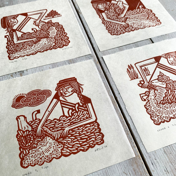 PRE-ORDER - Shear 1 2 3 4 (FULL SET) - *Limited Edition* (rust on Kitakata; 15 cm x 15 cm) (Copy)