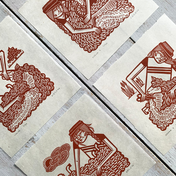 PRE-ORDER - Shear 1 2 3 4 (FULL SET) - *Limited Edition* (rust on Kitakata; 15 cm x 15 cm) (Copy)