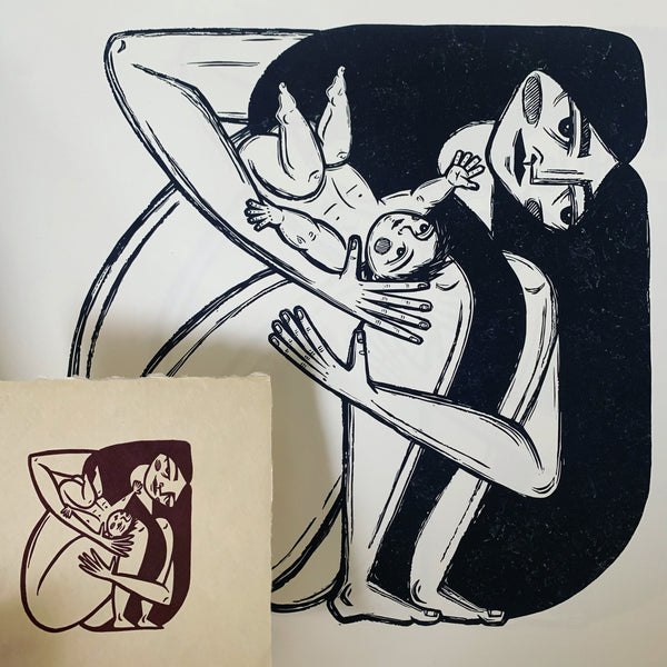 PRE-ORDER - ...And Child - *Limited Edition* linocut (black, 47 x 47 cm)