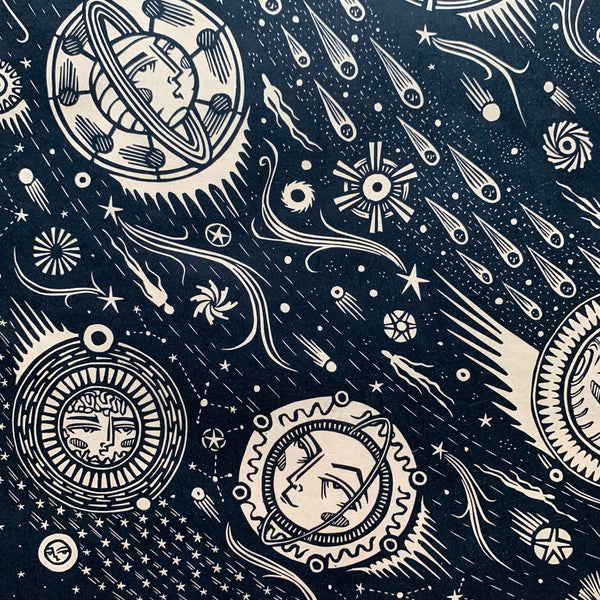 PRE-ORDER - Celestial Bodies - *Limited Edition* linocut (dark blue, 42 x 42cm)