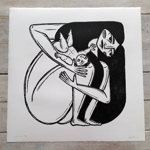 PRE-ORDER - ...And Child - *Limited Edition* linocut (black, 47 x 47 cm)