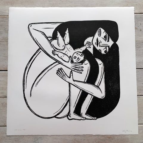 PRE-ORDER - ...And Child - *Limited Edition* linocut (black, 47 x 47 cm)