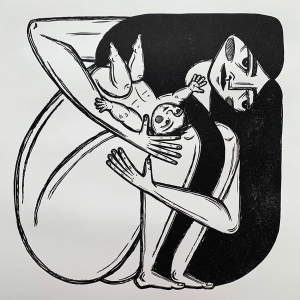 PRE-ORDER - ...And Child - *Limited Edition* linocut (black, 47 x 47 cm)