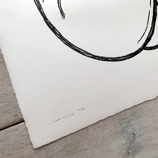 PRE-ORDER - ...And Child - *Limited Edition* linocut (black, 47 x 47 cm)