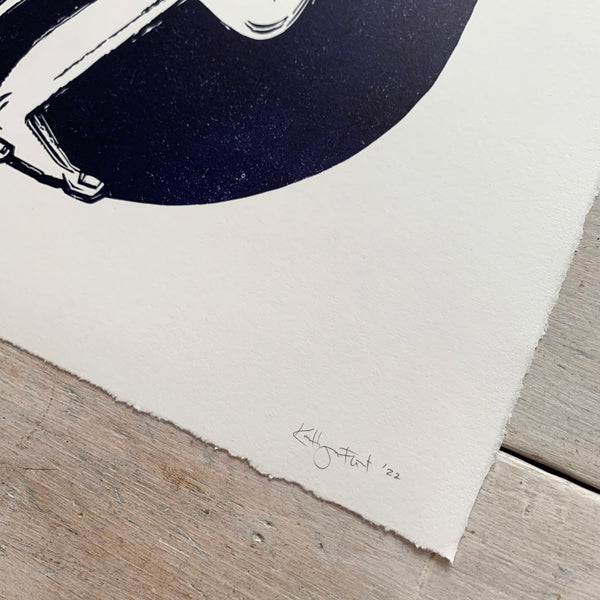 PRE-ORDER - ...And Child - *Limited Edition* linocut (dark Prussian blue, 47 x 47 cm)